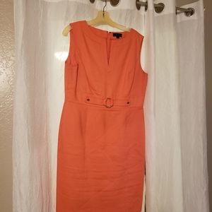 T Tahari Orange Midi Dress